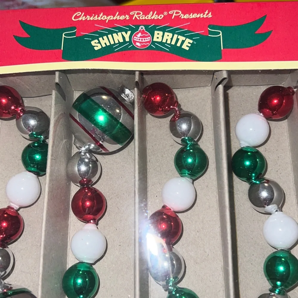 14’ Shiny Brite Glass Christmas Garland Vintage style  Christopher Radko